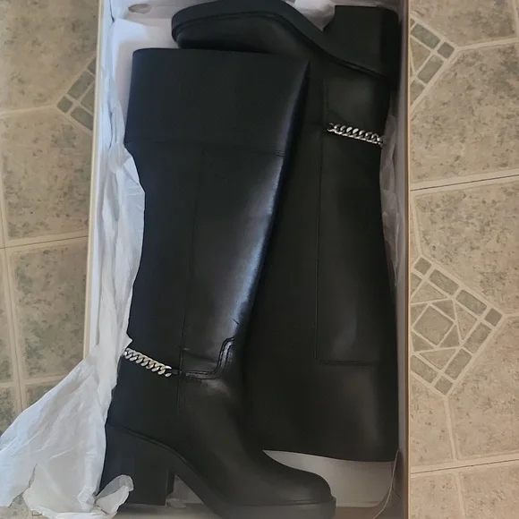 Michael Kors Black and Silver Heeled Boots